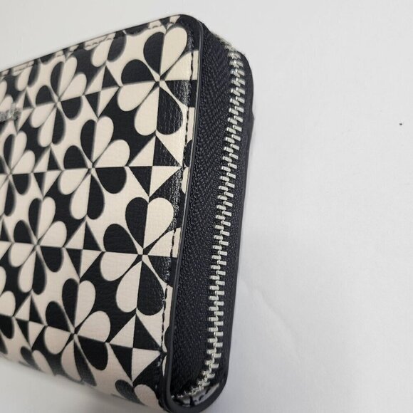 Kate Spade❤️last one❤️Large Continental Wallet Black and White Zip around NWOT - Picture 6 of 14